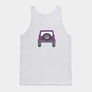 Purple Jeep with Paw Print Cover Tank Top